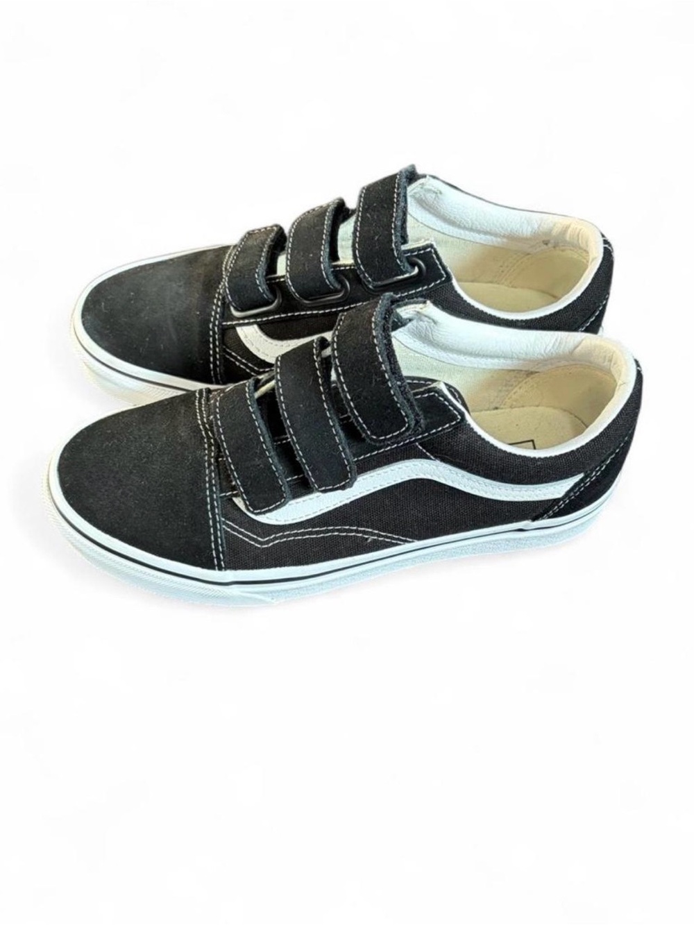 Vans Black and White Velcro Skate Sneakers